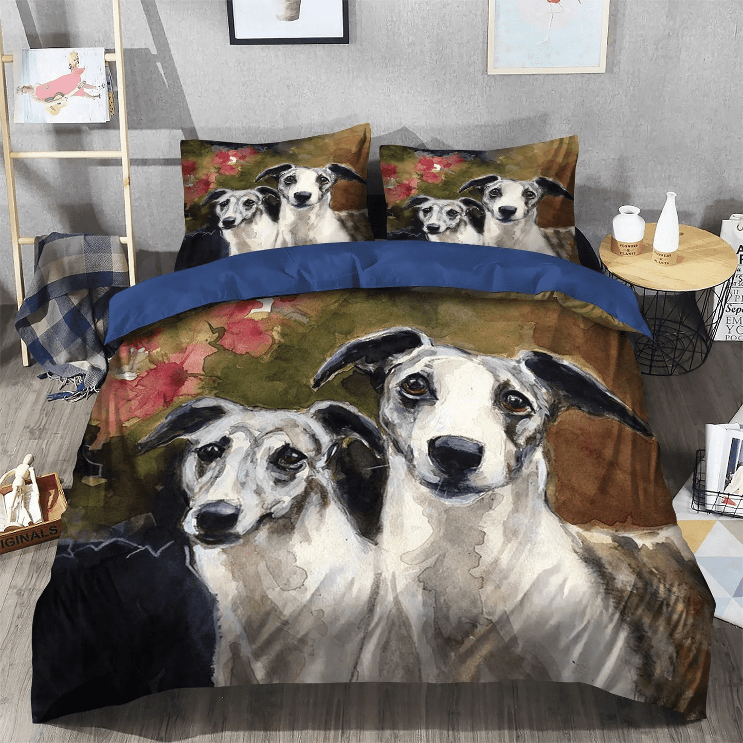 Greyhound Bedding set, Whippet Mom Soft Duvet Cover Set, Whippet Dog Queen Size Bedding Set, Whippet Bedding Set, Gifts for Whippet