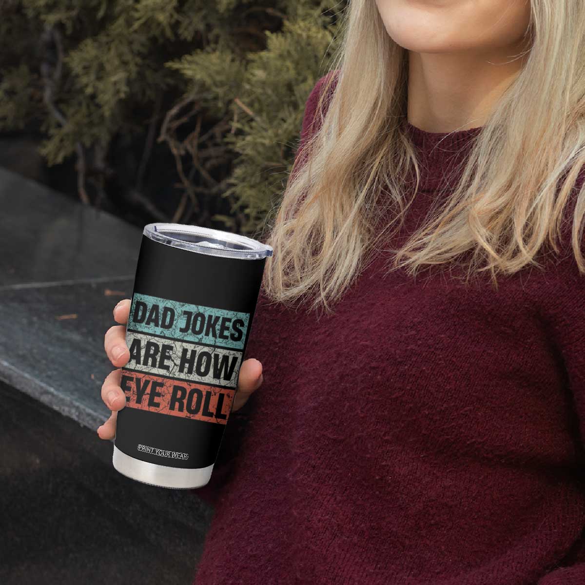 Christmas Gifts for Dad Tumbler Cup Dad Jokes Are How Eye Roll, Funny Father's Day Pun TB10