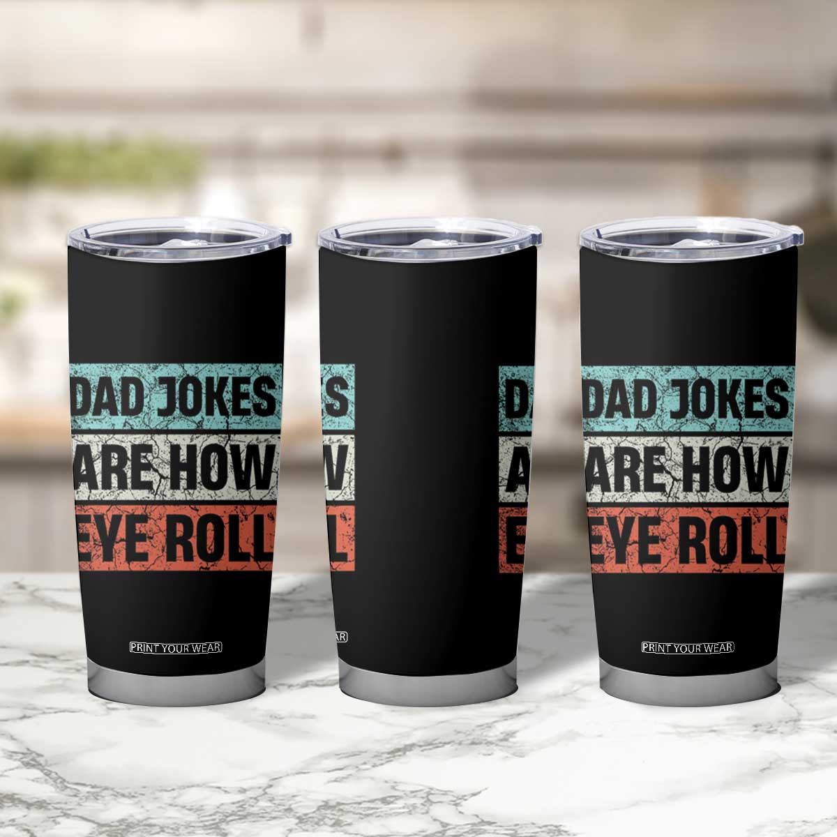Christmas Gifts for Dad Tumbler Cup Dad Jokes Are How Eye Roll, Funny Father's Day Pun TB10