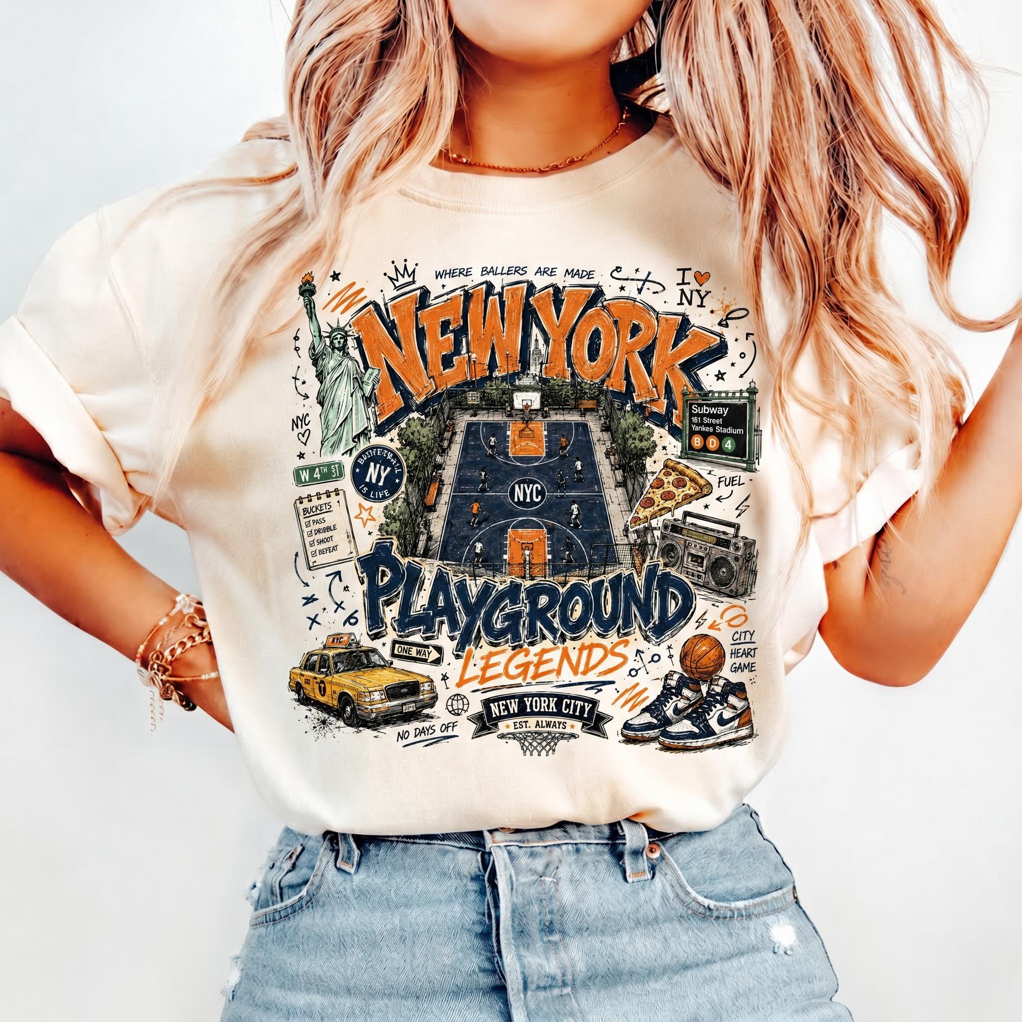 Comfort Colors Vintage York Knicks Retro Basketball Nyc Hoops Fan Streetwear Sports (1)