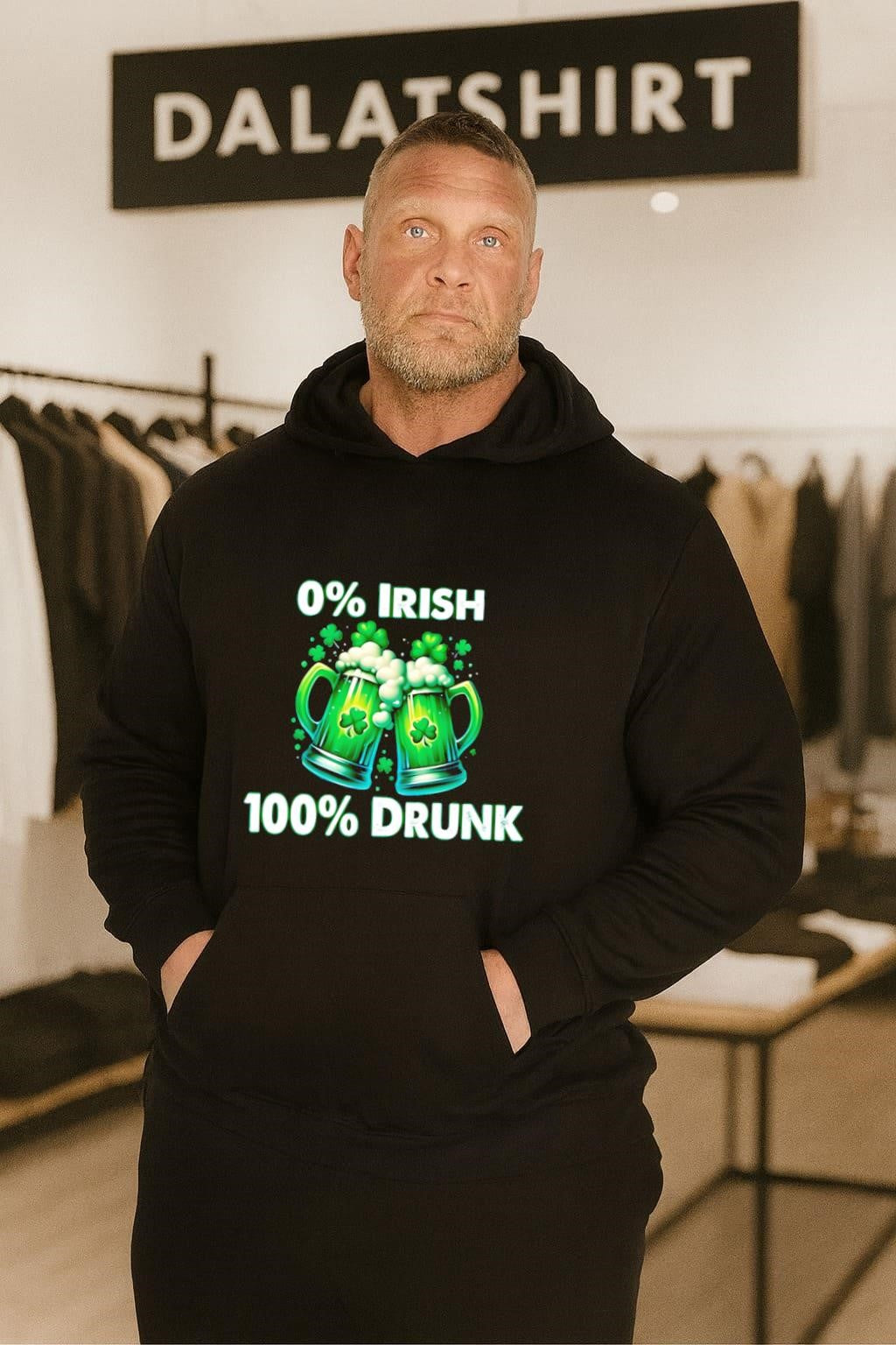 0% Irish 100% Drunk Green Beer Mugs Shamrocks shirt