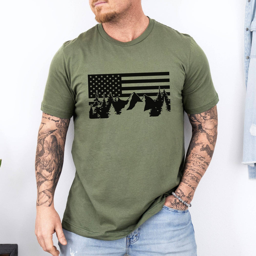 Flag Nature Scene Graphic Tee 254