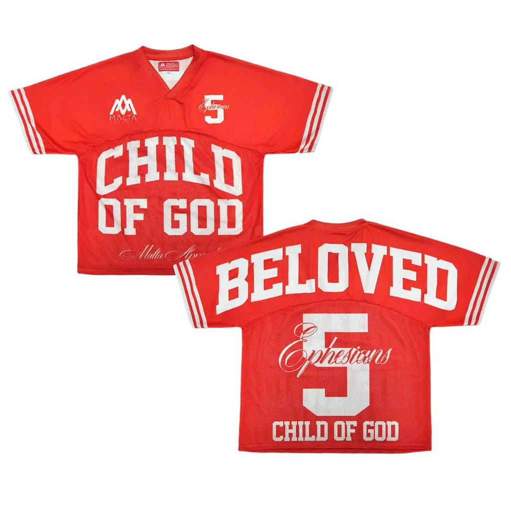 Beloved Child of God Jersey - Red (Oversized)