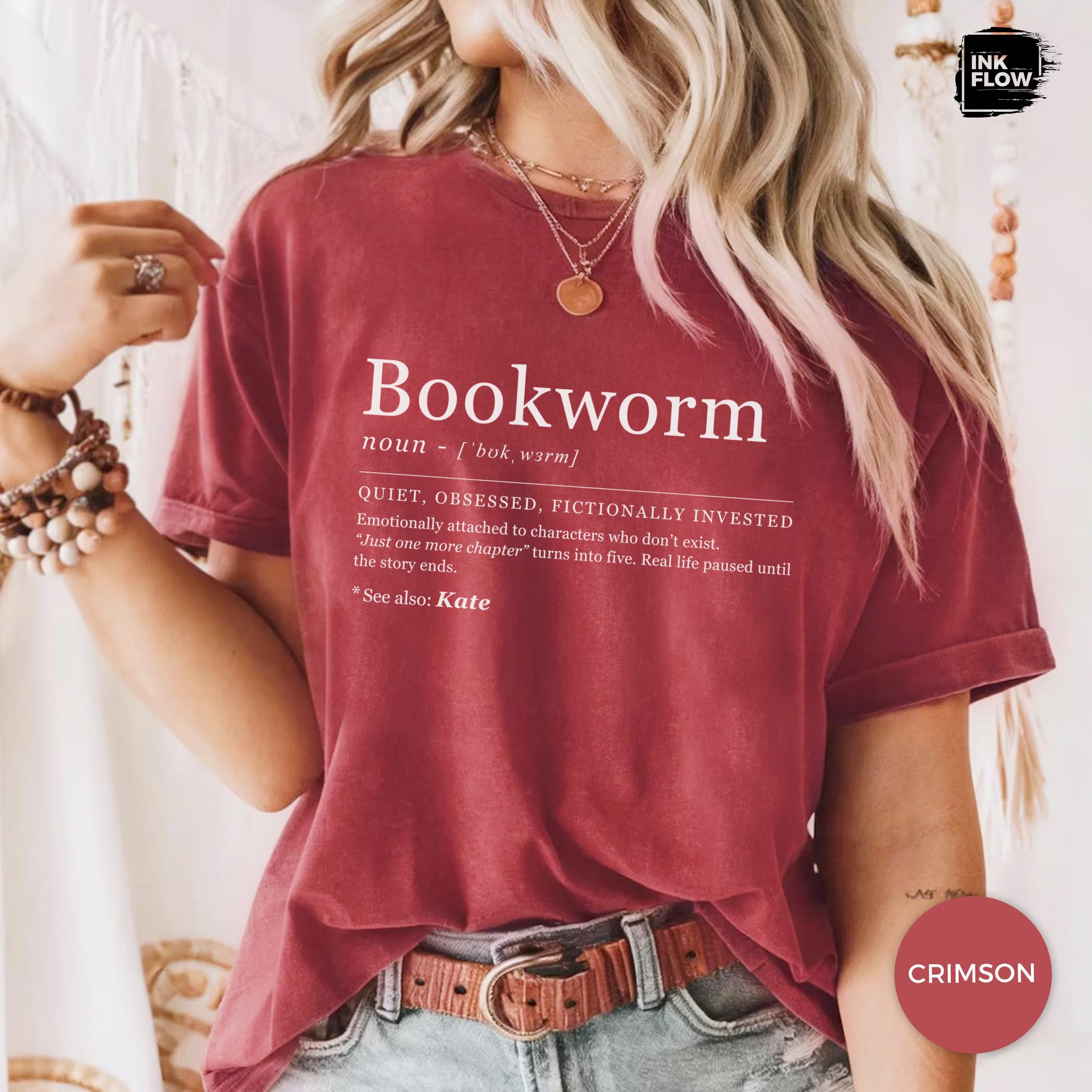 Bookworm Definition Comfort Colors Book Lover Reading Personalized Name Tee (2)