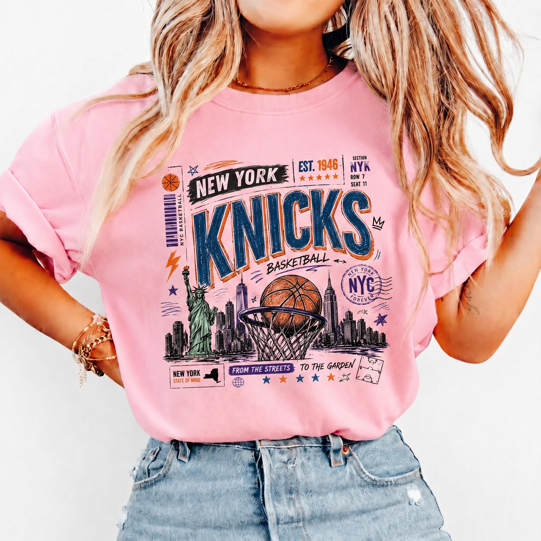 Comfort Colors York Basketball Retro Nyc Hoops Tee Vintage Streetwear Sports Comfort Colors (2)