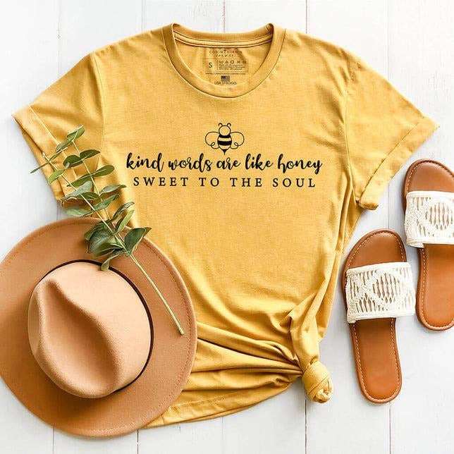 Kind Words Are Like Honey Graphic Tee Shirt