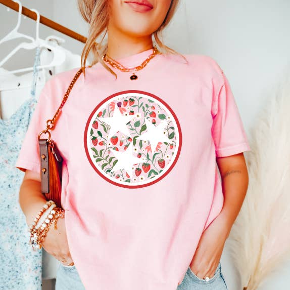 Strawberry Tri-Star Premium T-Shirt, Blossom