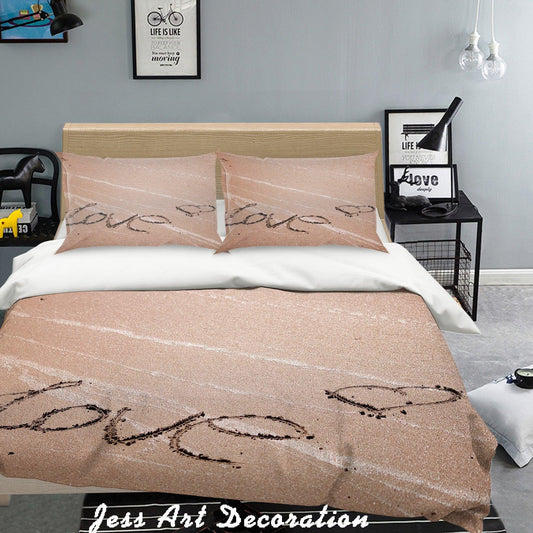 3D  Beach Letters   Quilt Cover Set Bedding Set Pillowcases  80