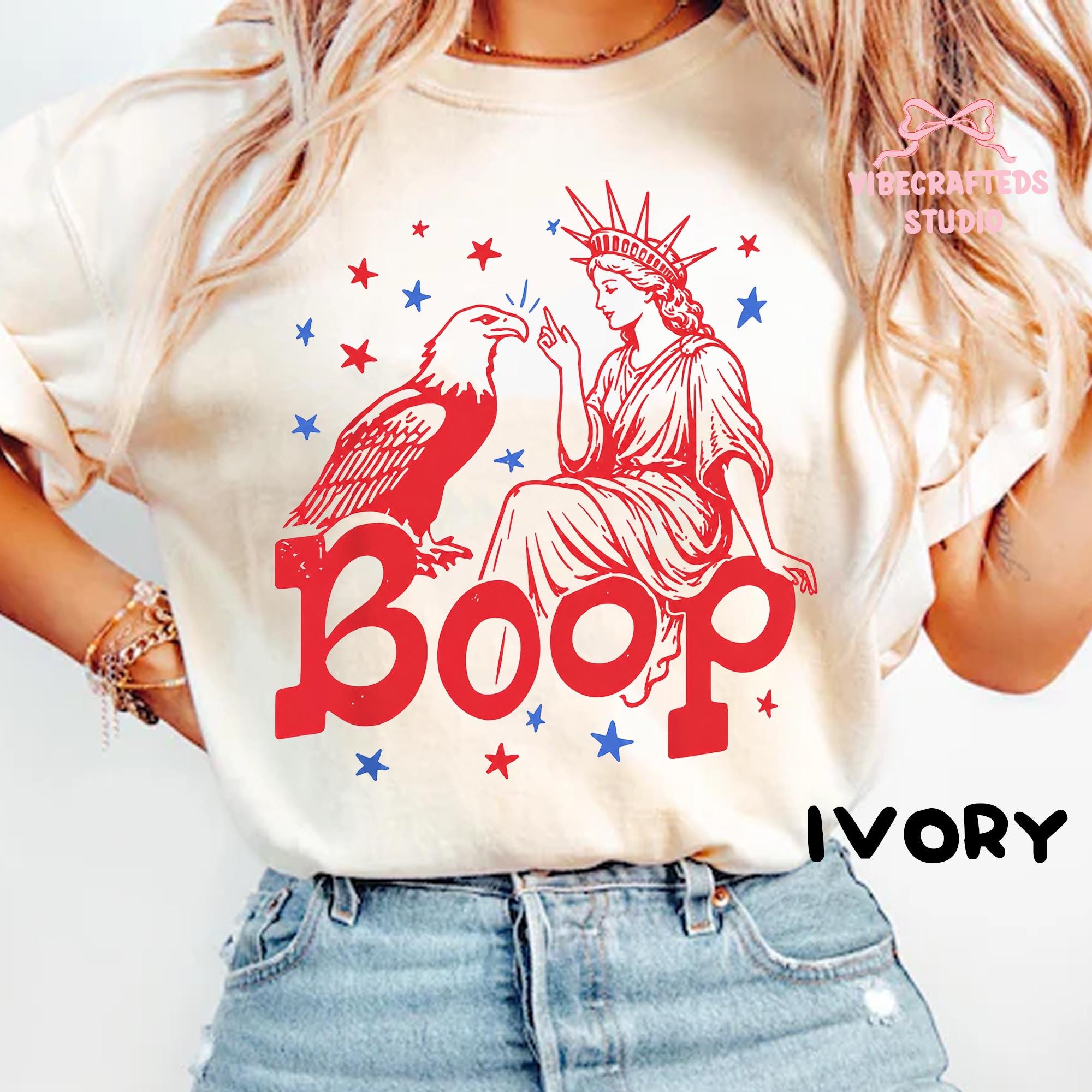 Statue Liberty Eagle Boop Patriotic Boop Tee Fourth July Usa Liberty Eagle Comfort Colors (3)