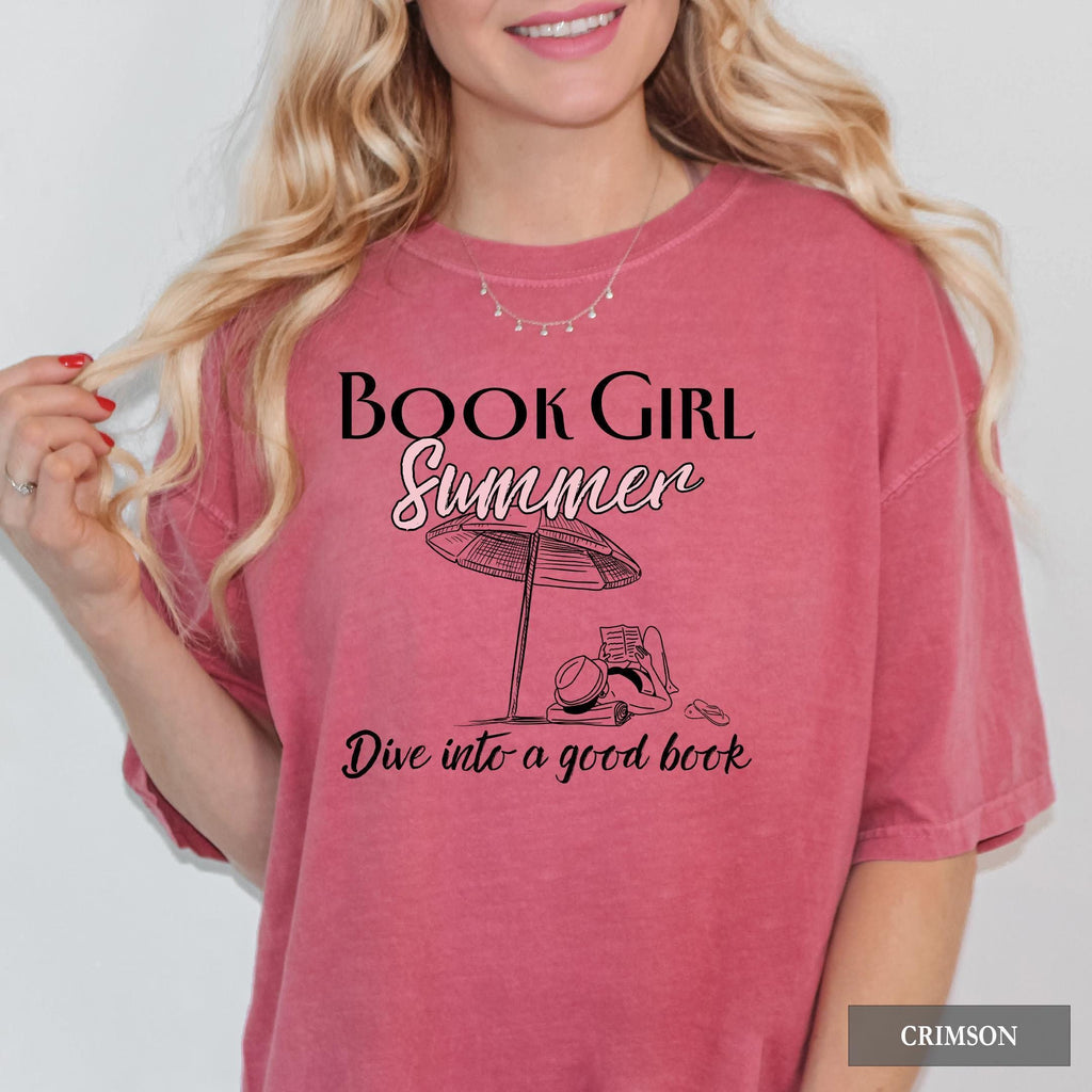 Book Girl Summer Comfort Colors Book Lover Reader Literary (3)
