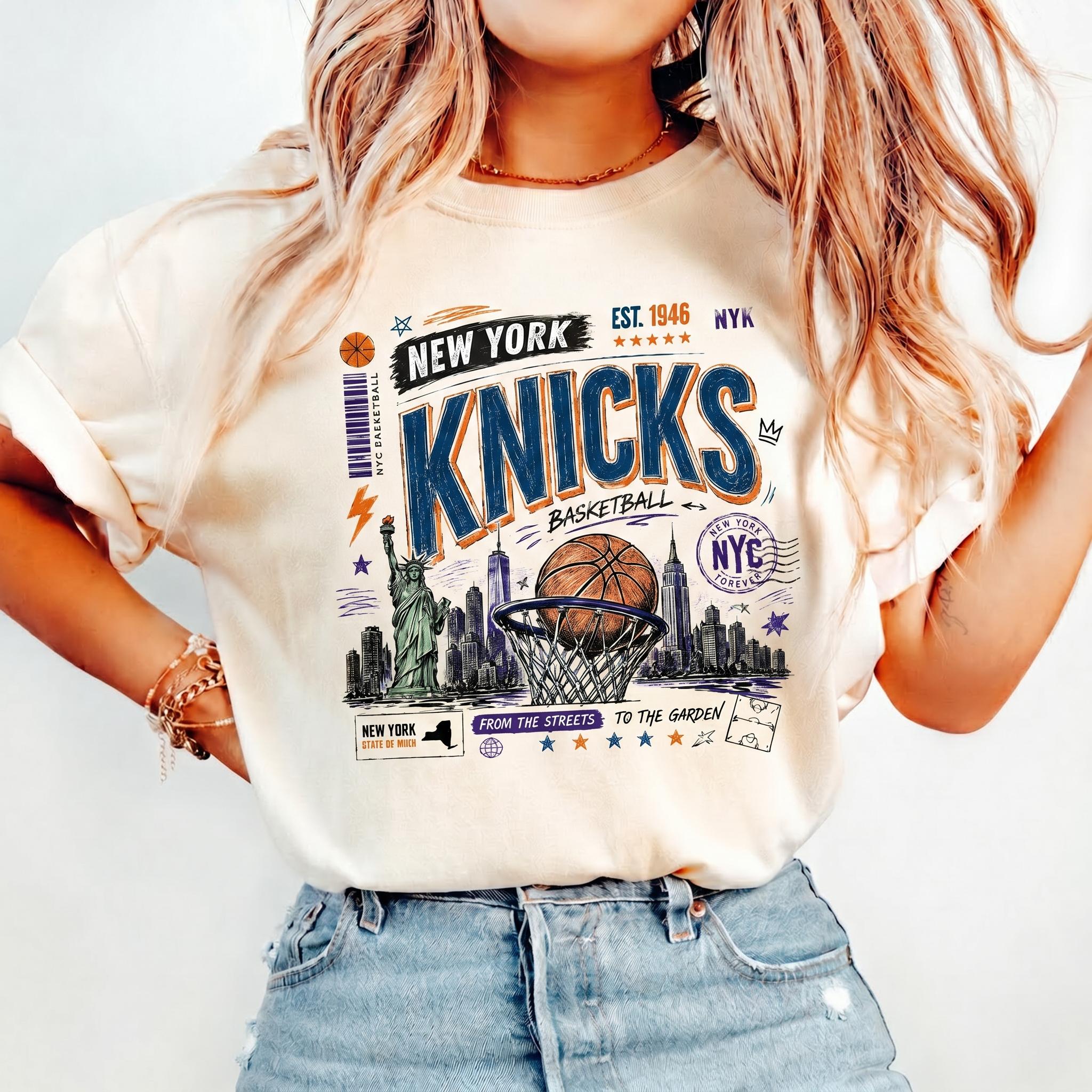 Comfort Colors York Basketball Retro Nyc Hoops Tee Vintage Streetwear Sports Comfort Colors (3)