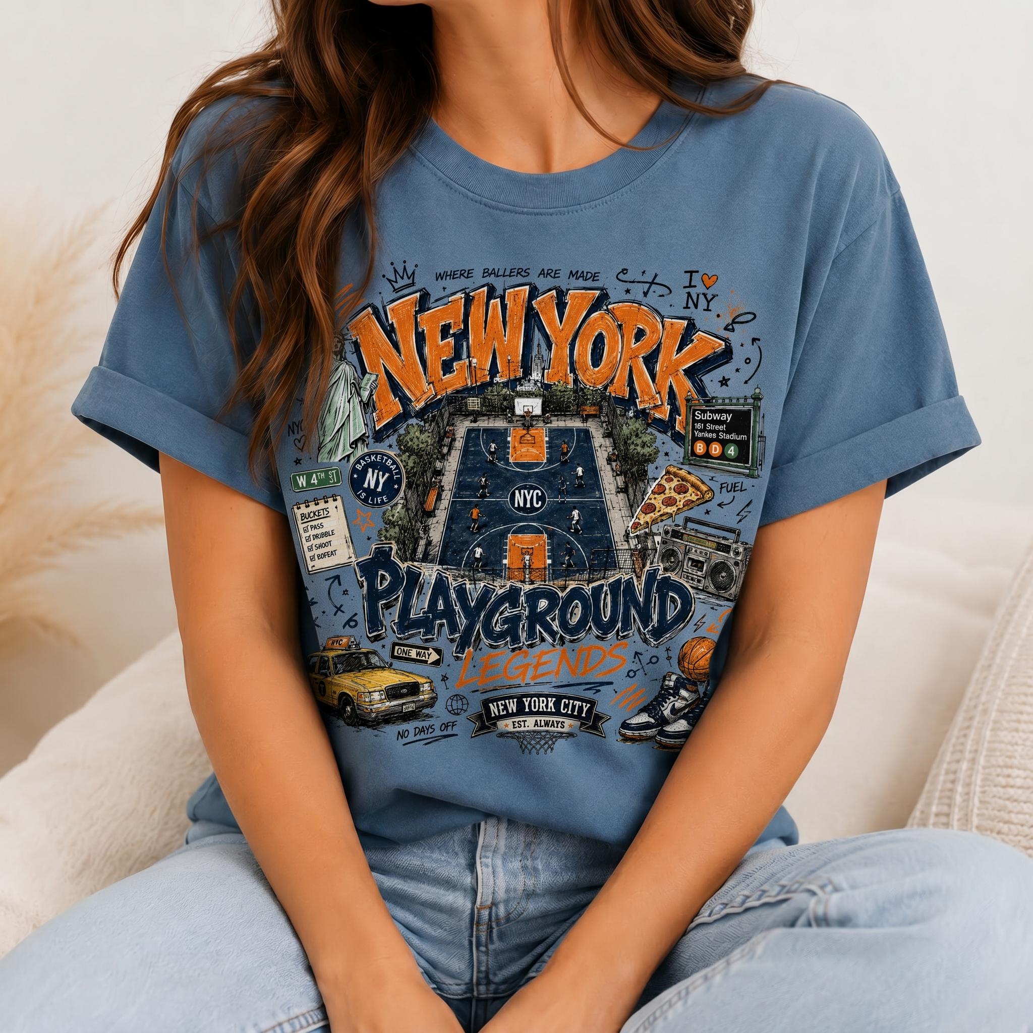 Comfort Colors Vintage York Knicks Retro Basketball Nyc Hoops Fan Streetwear Sports (3)