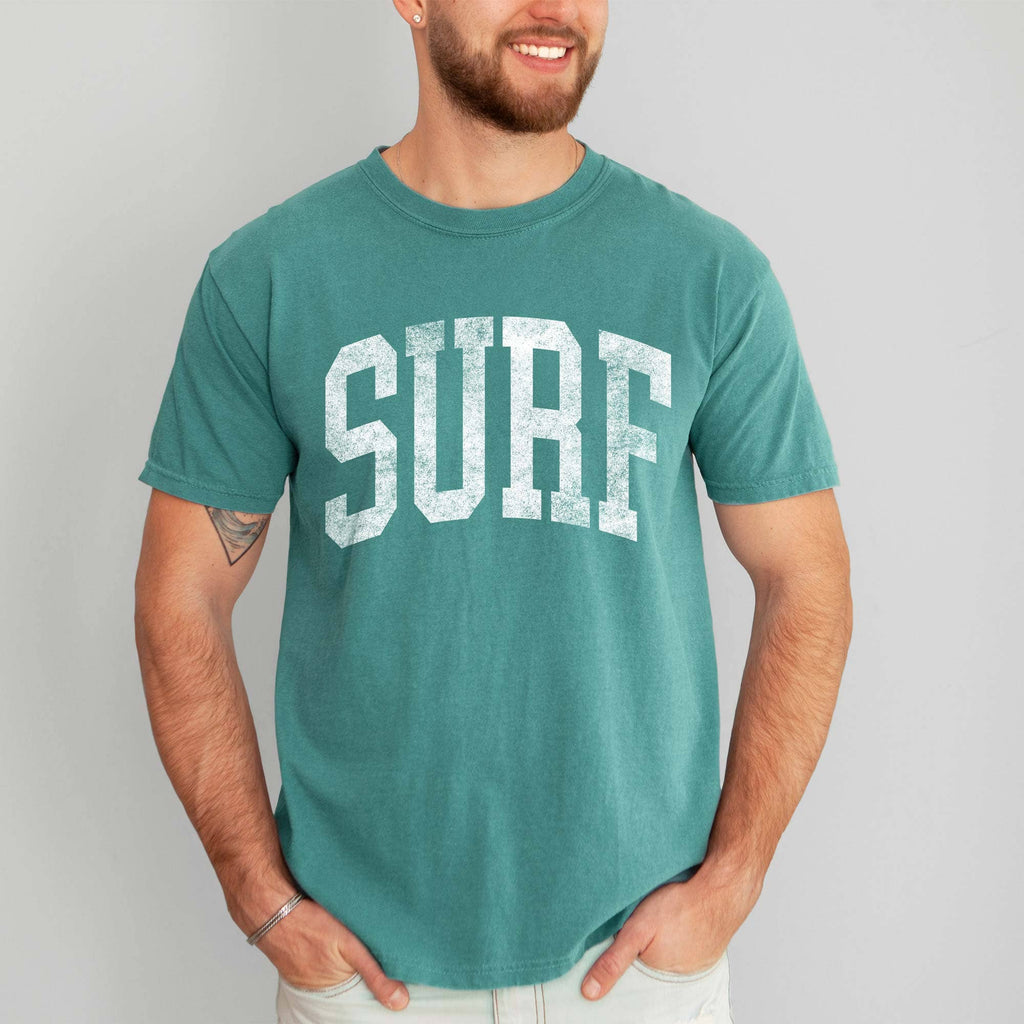 Surf Garment Dyed Graphic Tee, Summer Beach T-Shirt