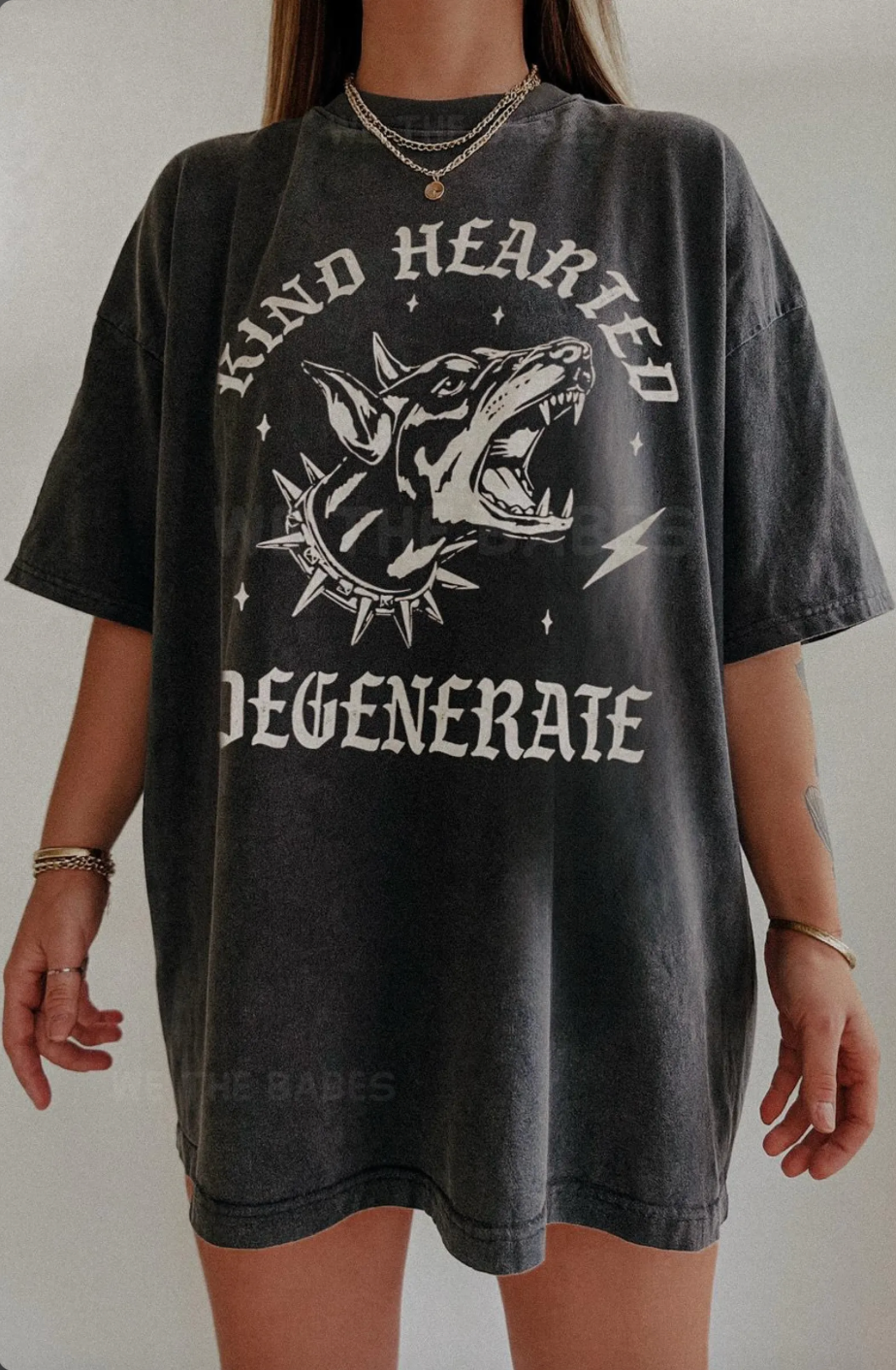 Kind Hearted Degenerate Women's Graphic Tee - Smoke