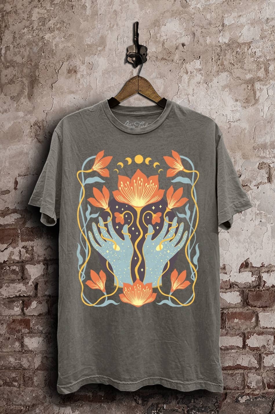 Spiritual Flower Hands Graphic Top