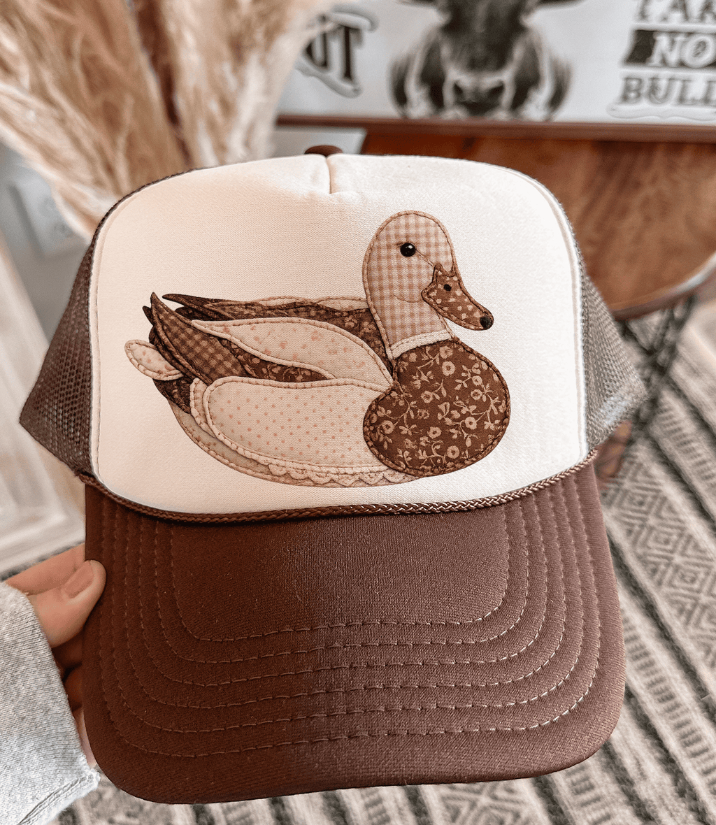 Mimis Vintage Faux Patchwork Brown Duck - Brown & Tan Otto Trucker