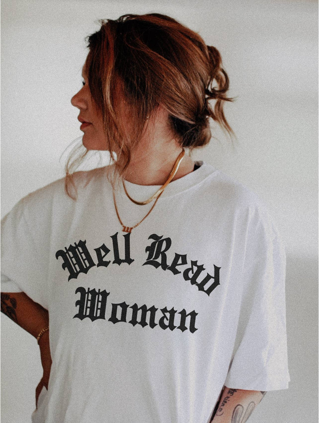 Well Read Woman Bookish Book Womens Graphic Tee - White