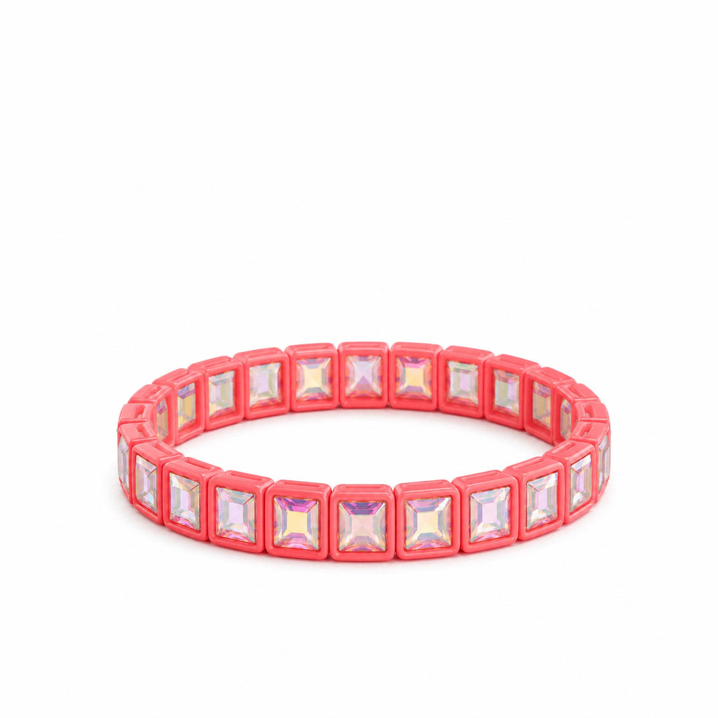 BR-RS-1002 Coral Rhinestone Bracelet