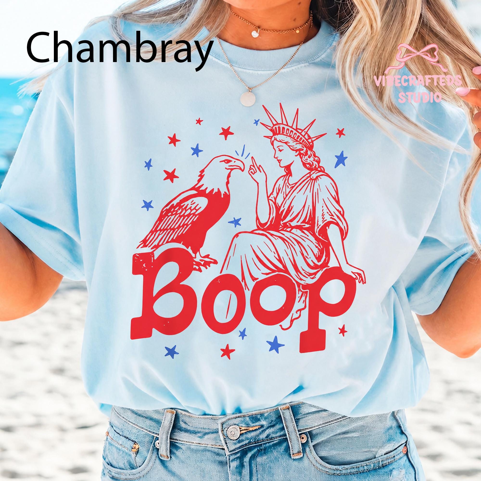 Statue Liberty Eagle Boop Patriotic Boop Tee Fourth July Usa Liberty Eagle Comfort Colors (4)