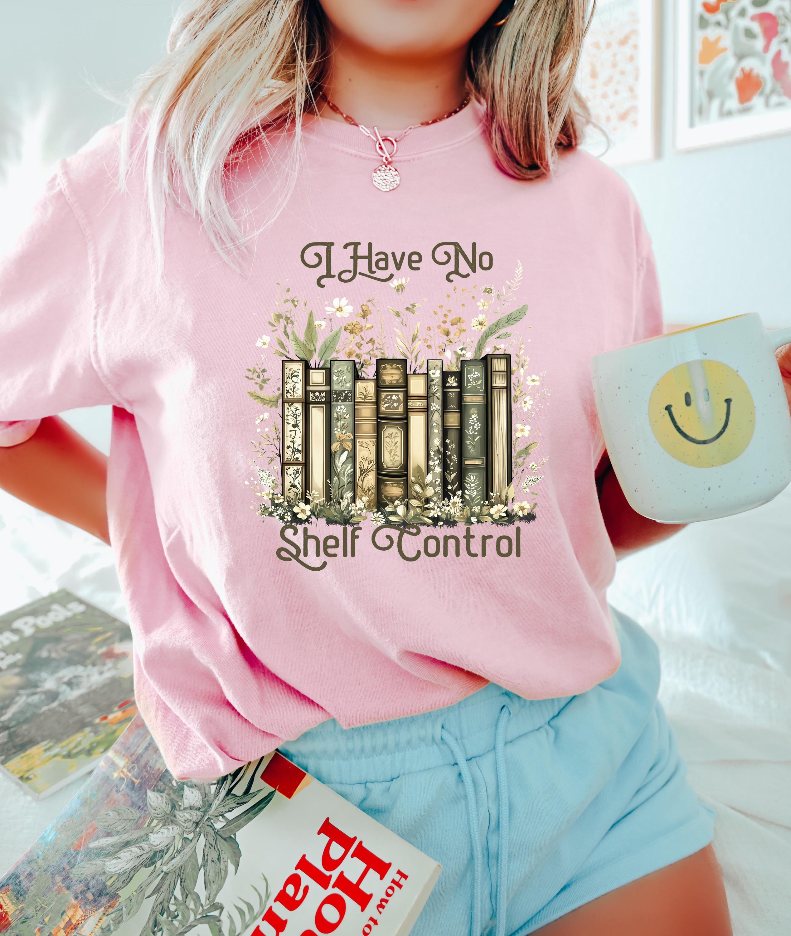 Book Lover Shelf Control Tee Floral Bookish Book Club Reader Literary Girl Tee Librarian (4)