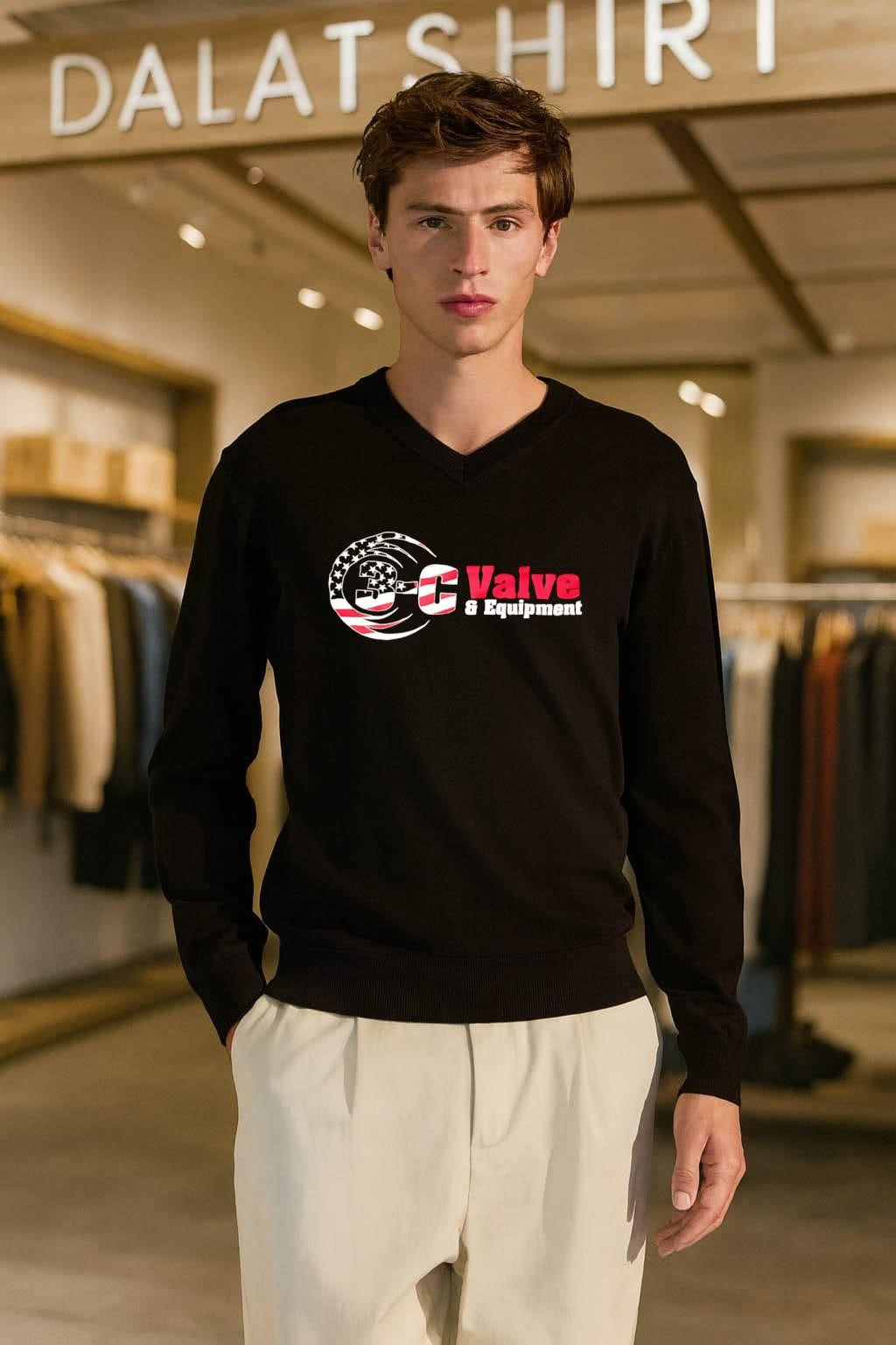 3-C Valve & Equipment American Flag Logo shirt