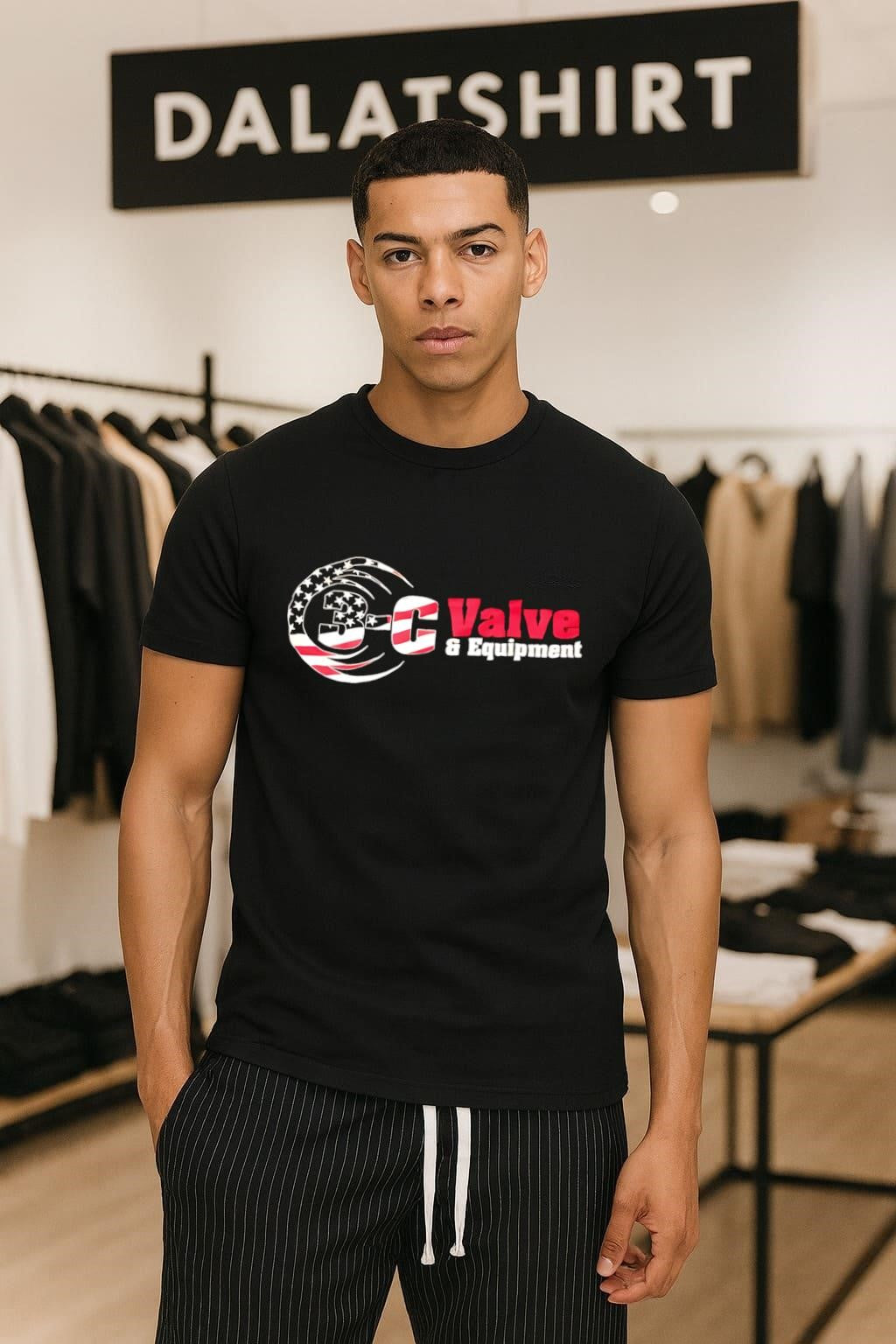 3-C Valve & Equipment American Flag Logo shirt