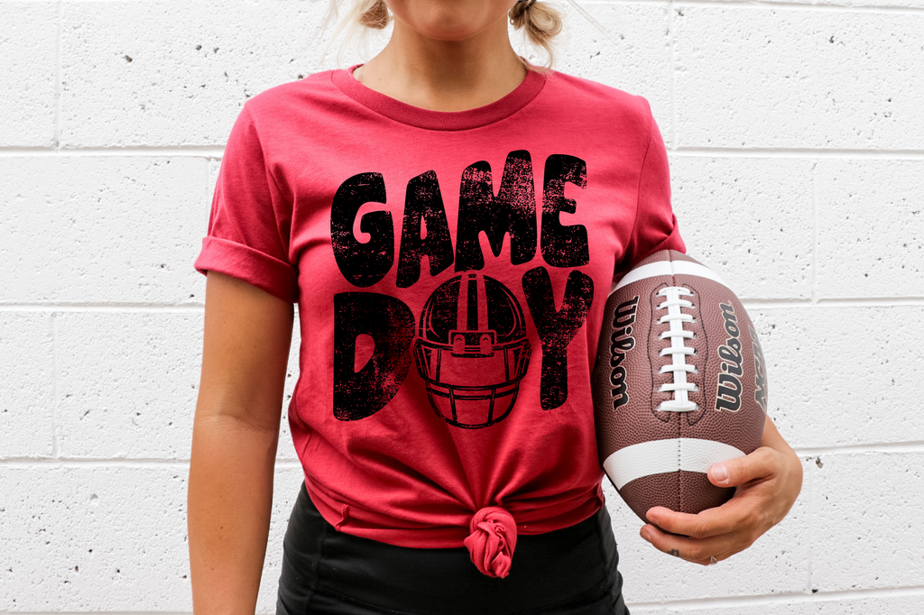 Game Day Football Helmet Printed Tee