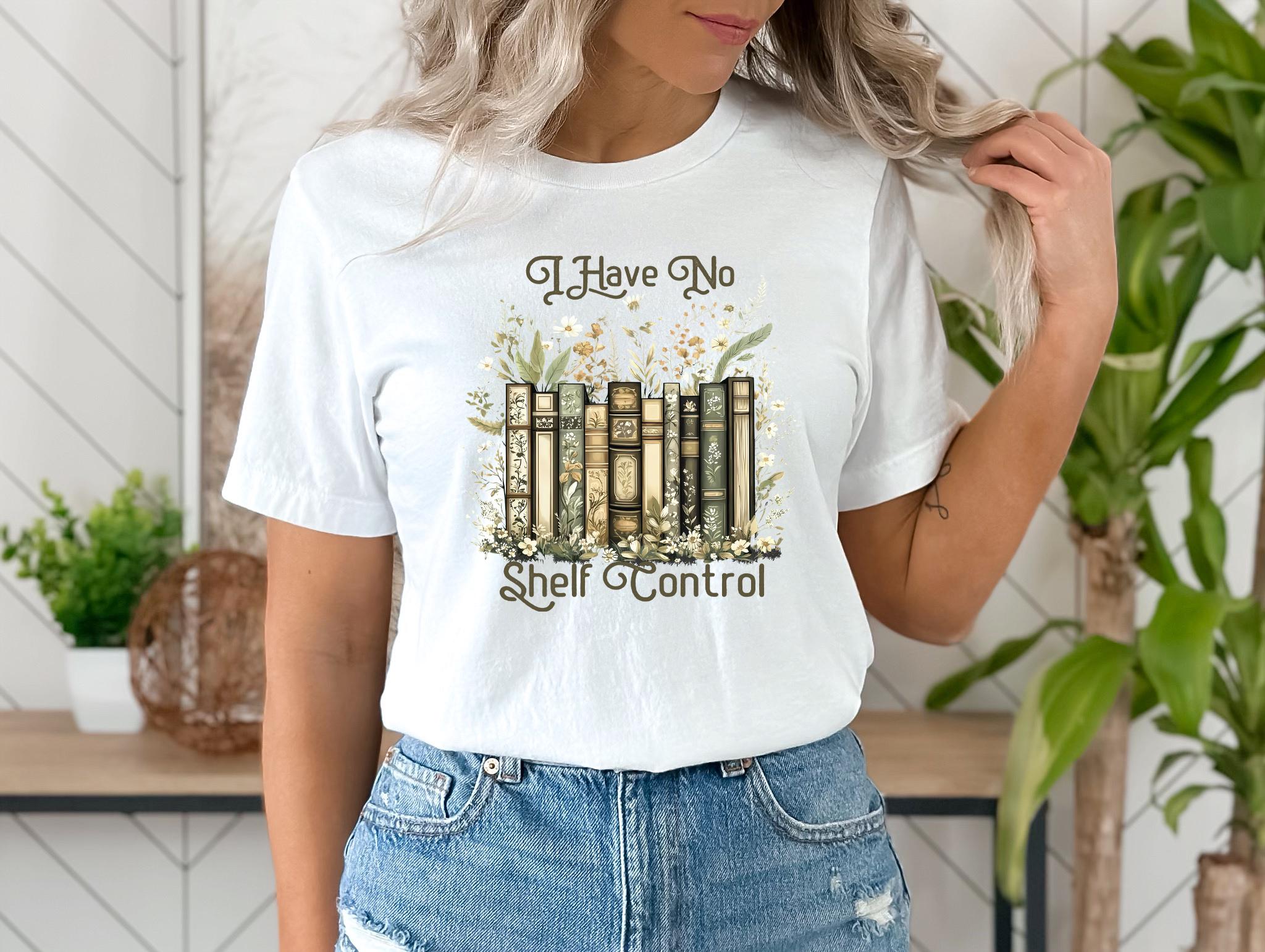 Book Lover Shelf Control Tee Floral Bookish Book Club Reader Literary Girl Tee Librarian (5)
