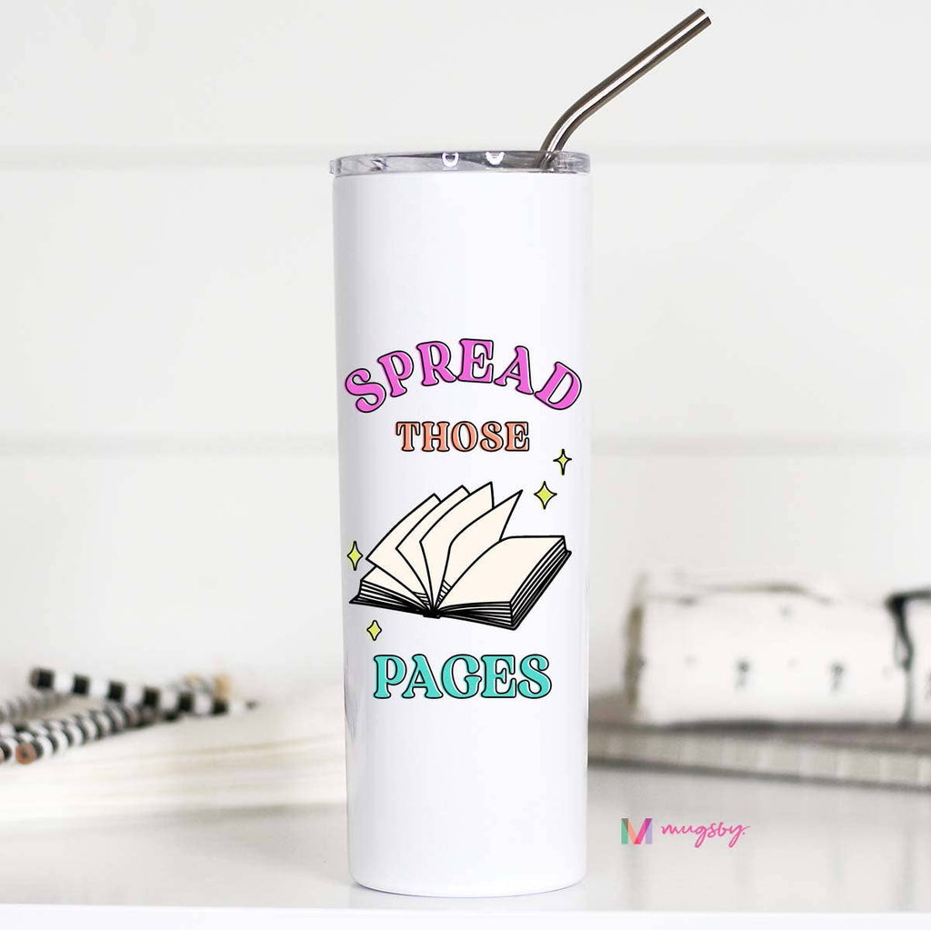 Spread Those Pages Stainless Steel Tall Travel Cup, Book Cup