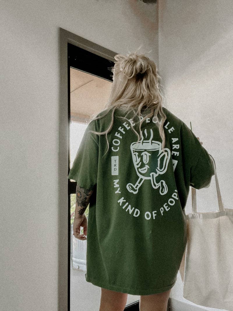 Coffee People Coffee Lover Graphic Tee - Dark Green