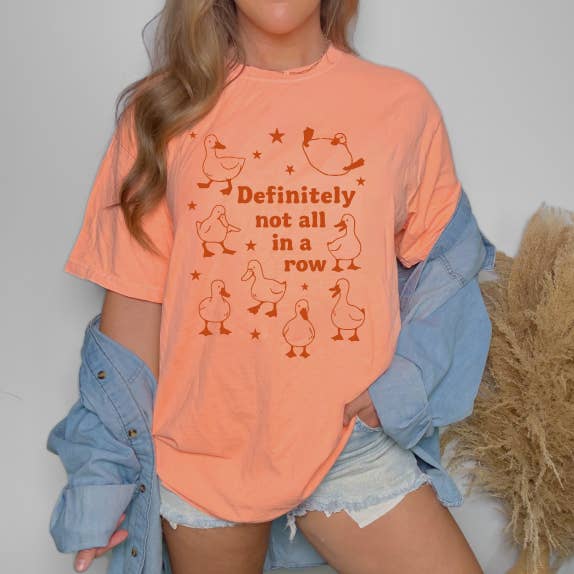 Definitely Not All in A Row Premium T-Shirt , Neon Cantaloup