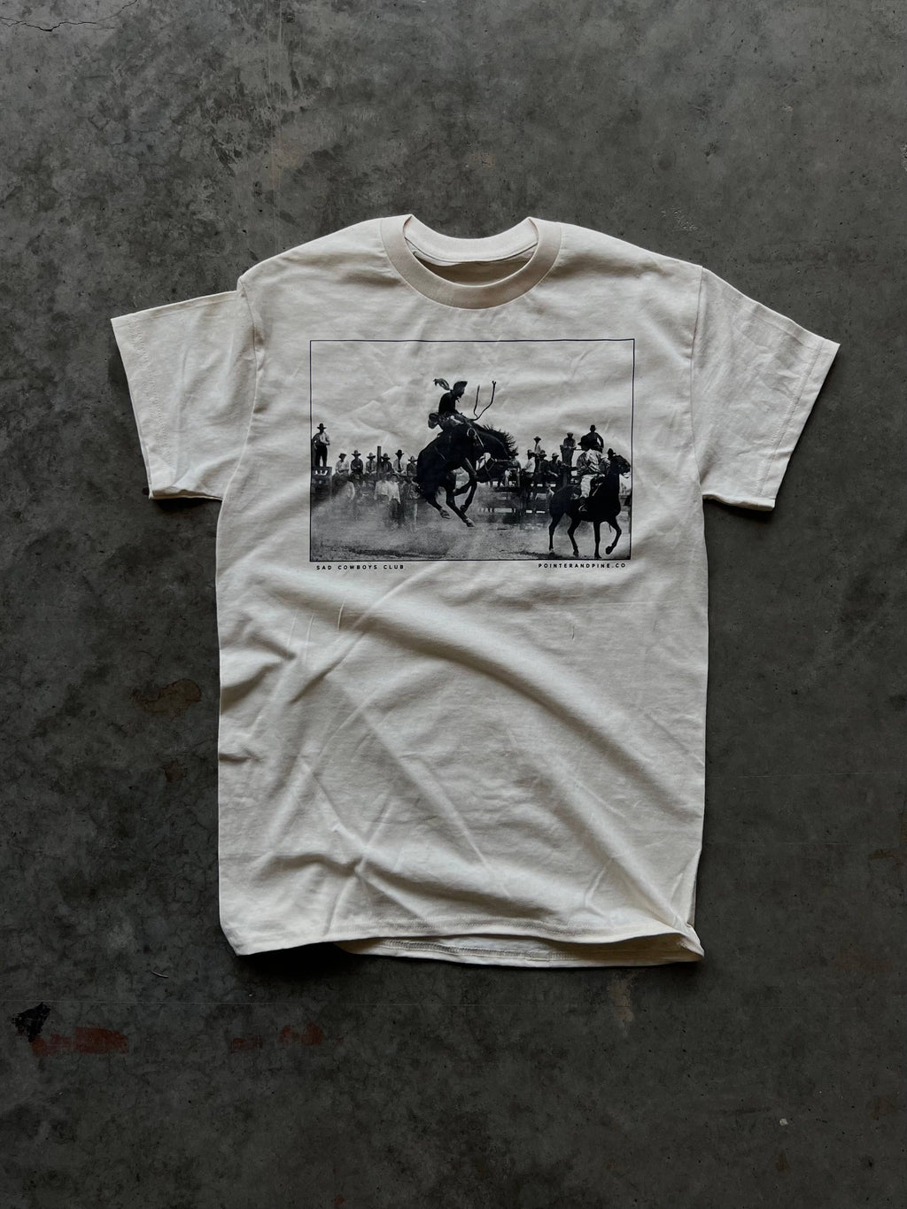 Rodeo Screen Printed Unisex Tee - Cream