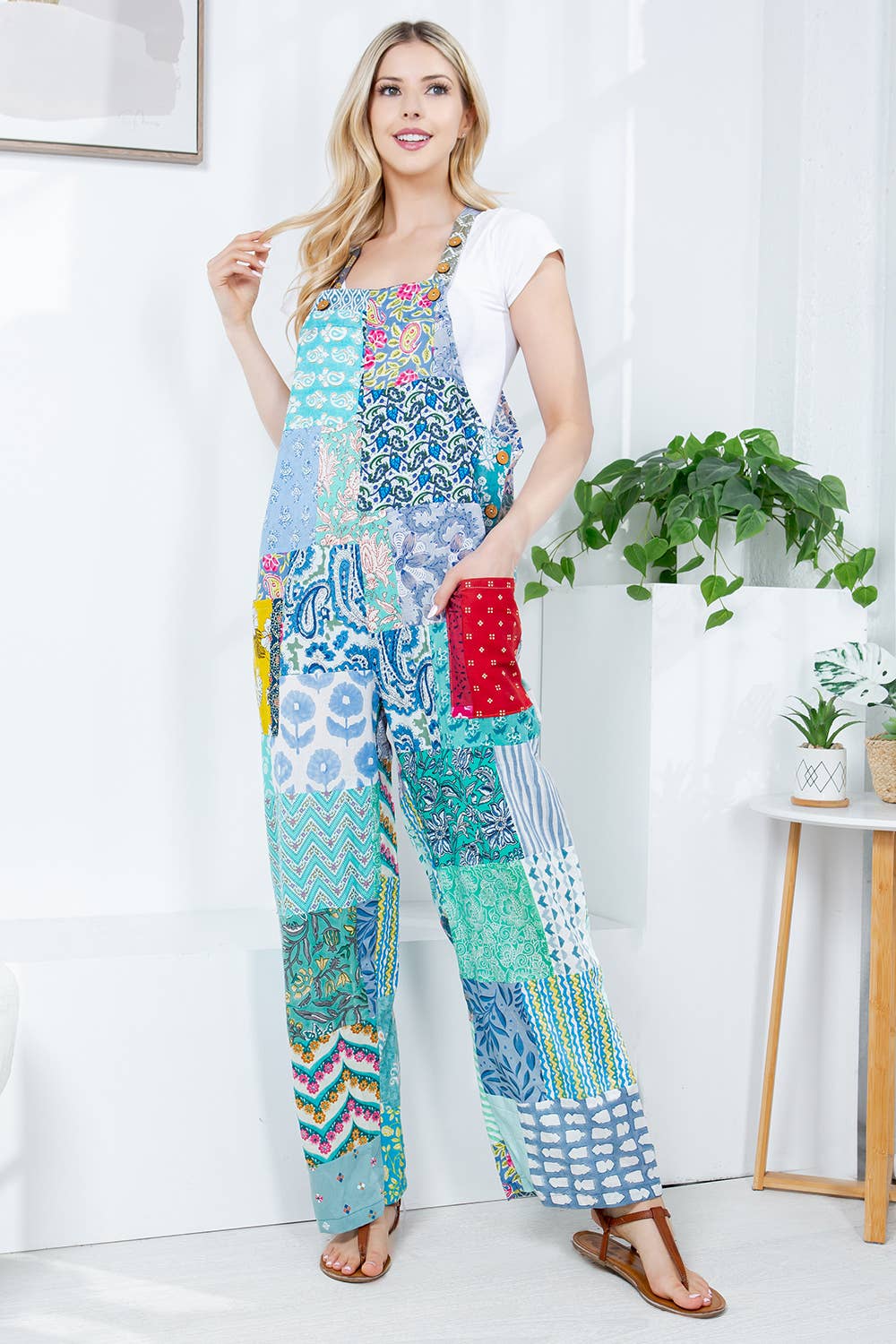 Multipatch Cotton Jumpsuit (KT-1429)