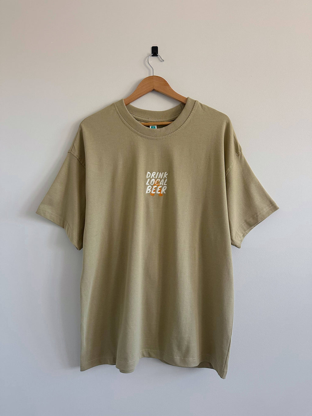 Drink Local Beer T-Shirt - Moss Gray