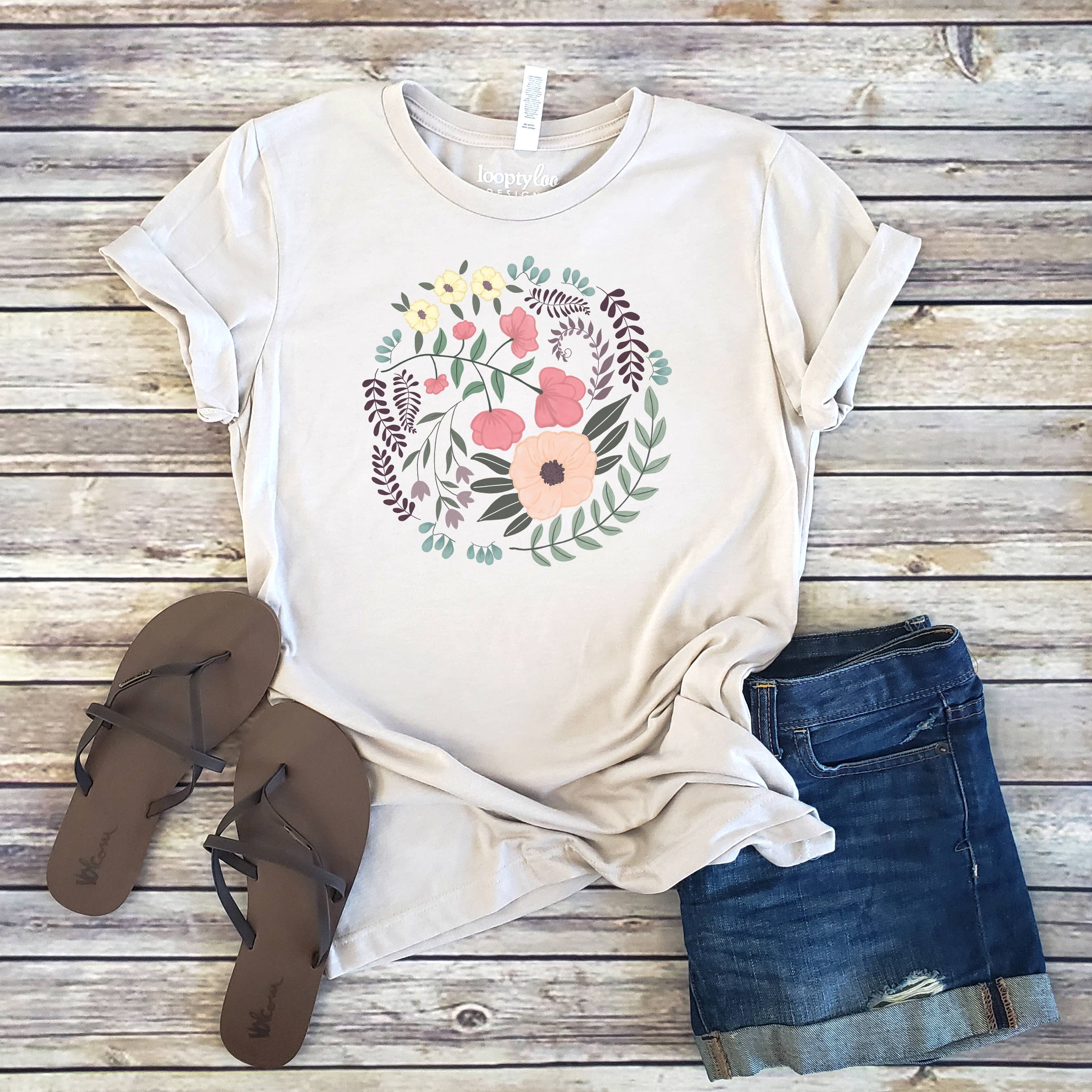 Vintage Floral Tee | Boho | Sizes XS-2XL