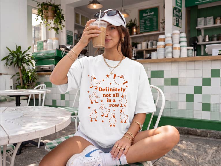 Definitely Not All in A Row Premium T-Shirt, White