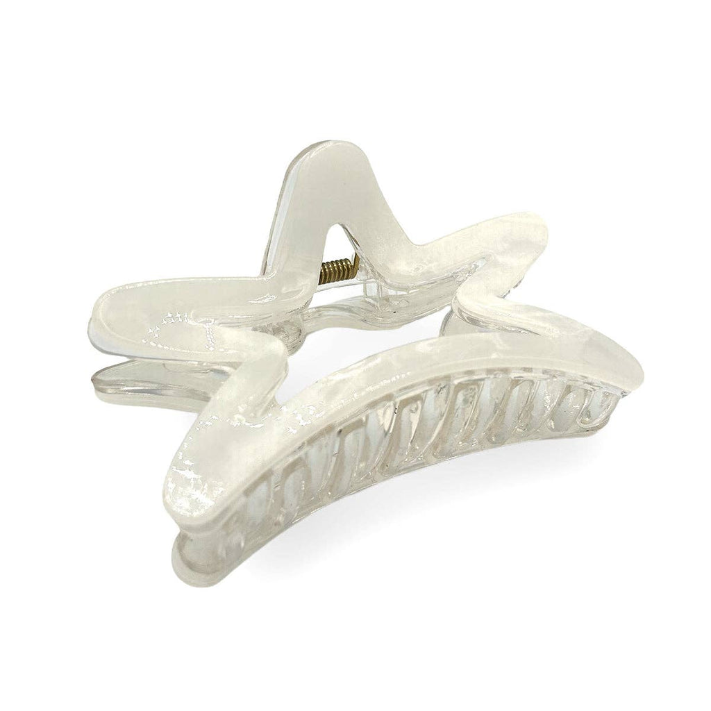 Pearl White Star Claw Clip