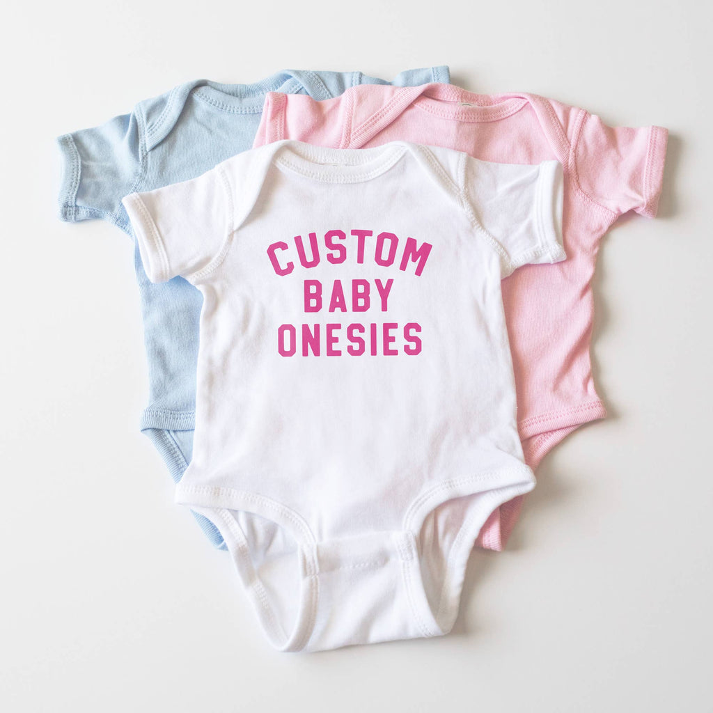 Custom Baby-Rib Onesie with Your Location, Name or Logo