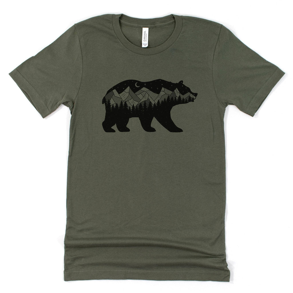 Midnight Forest Bear Graphic Tee 047