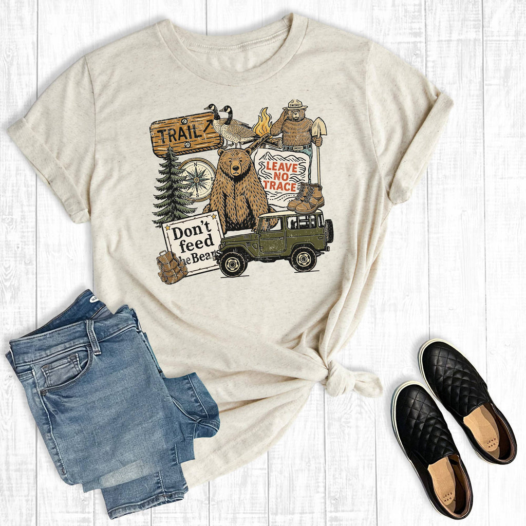 Summertime Camping Bear Graphic Tee