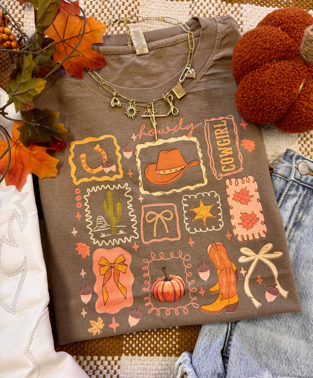 Western Fall Collage Tee/Muscle Tank