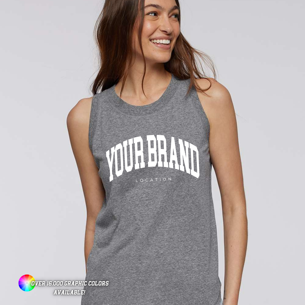 Custom Branded Logo Women's Relaxed Fine Jersey Tank - 3592