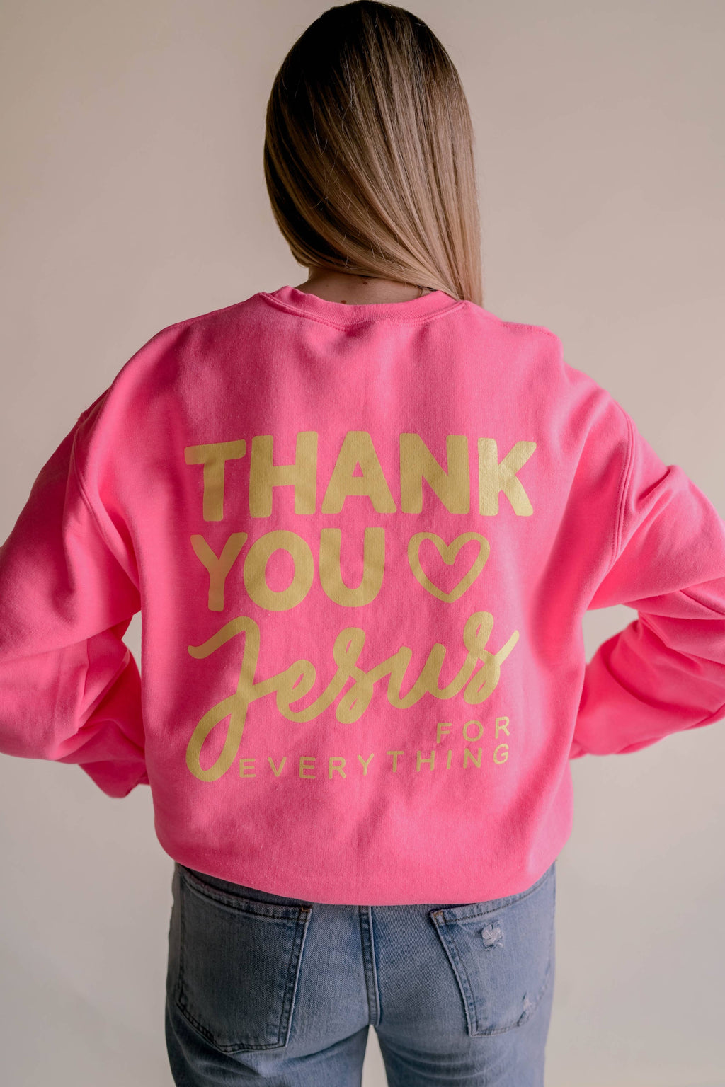 Thank You Jesus Pullover - Pink