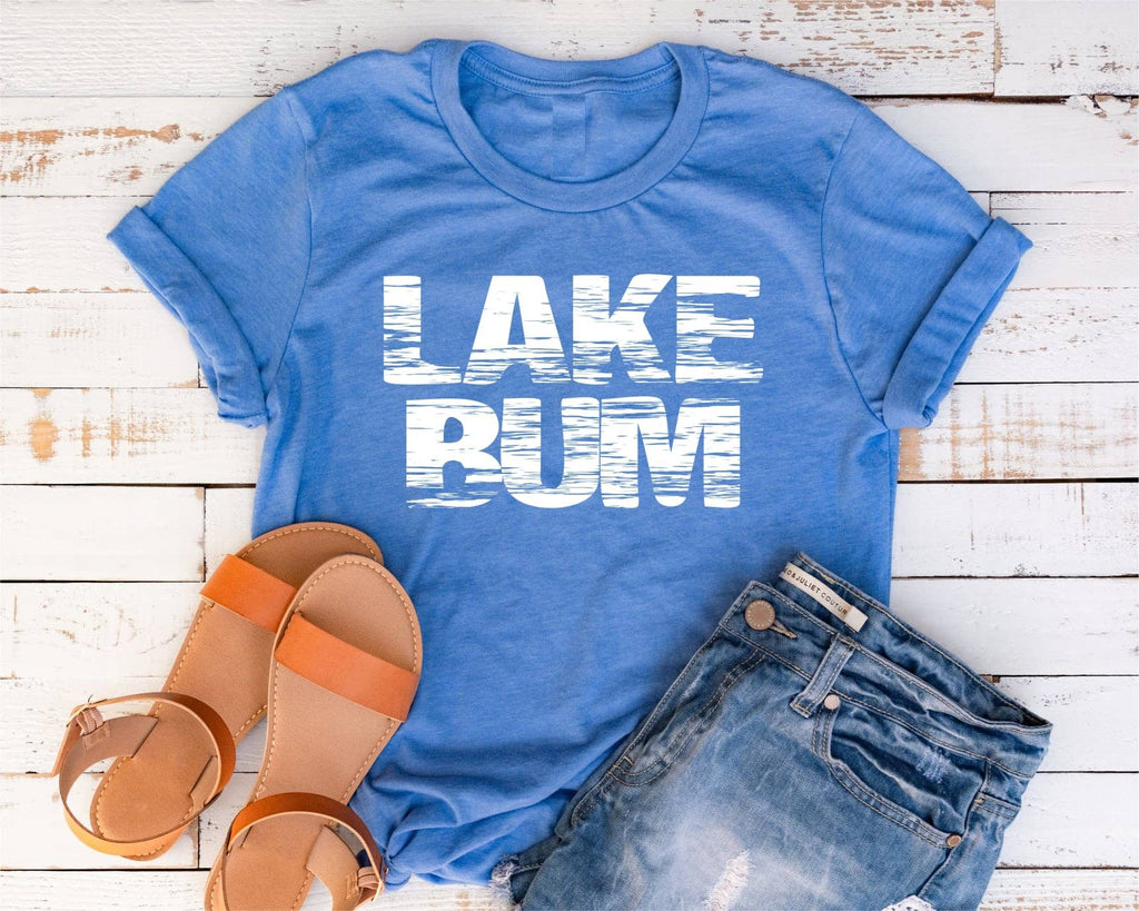 Lake Bum Columbia Blue Bella Summer Lake Life Graphic Tee