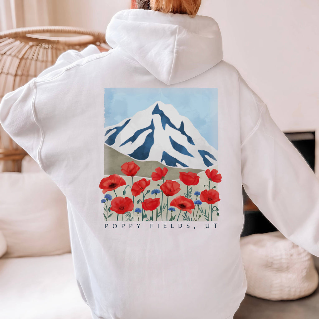 Mountain Poppies Hoodie | Floral | Sizes S-2XL
