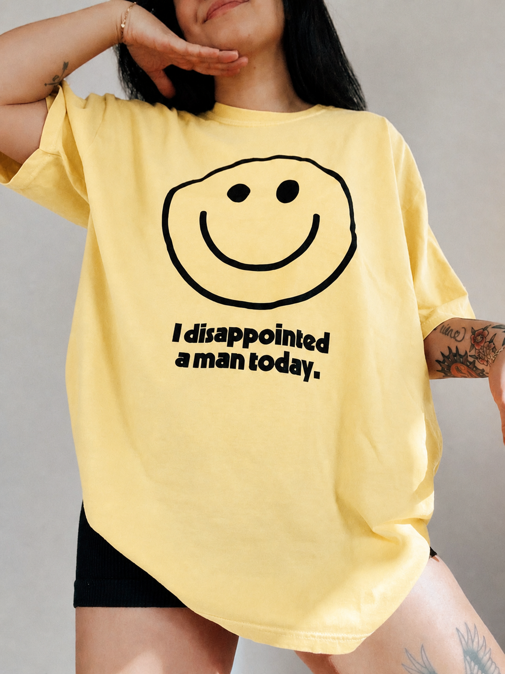 I Disappointed A Man Today Womens Graphic Tee - Yellow
