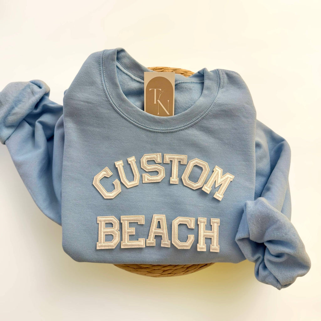Personalized Beach Crewneck Sweatshirt, Custom Sweatshirts