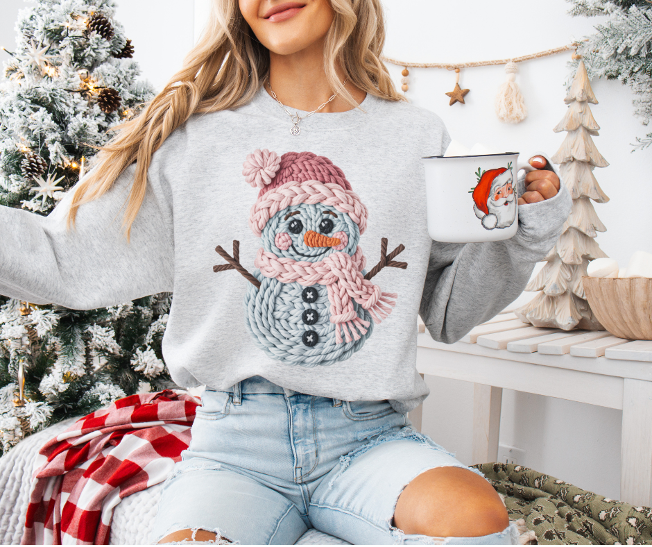 Faux Yarn Snowman