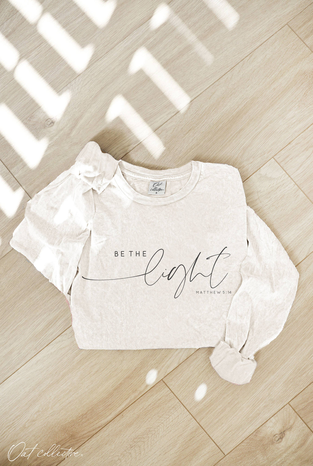 Be the Light  Mineral Washed Long Sleeve Graphic