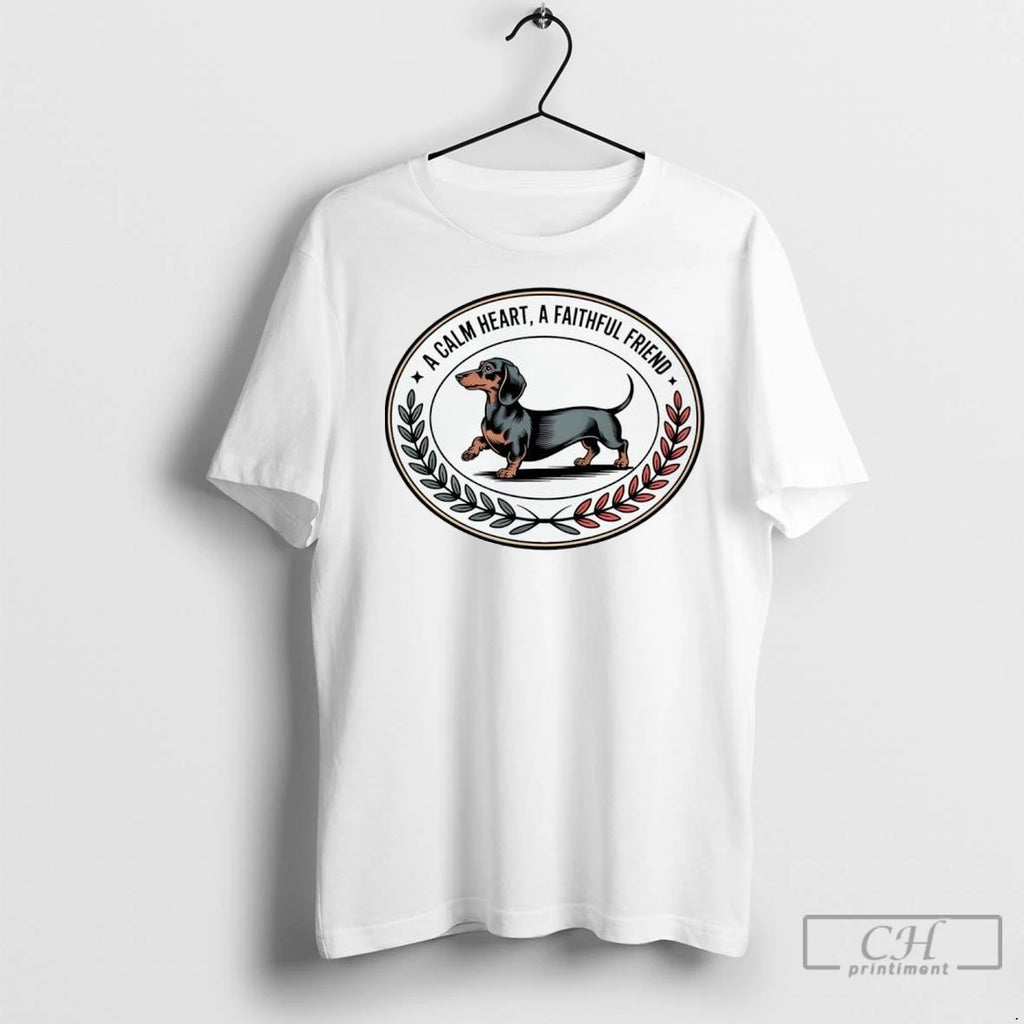 A Calm Heart A Faithful Frined Dachsund T Shirts